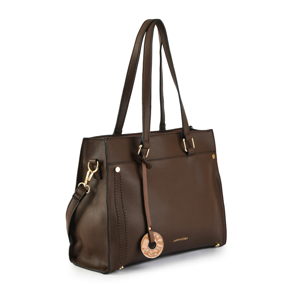 Wallet Two Handles Three divisions medium alina dark brown