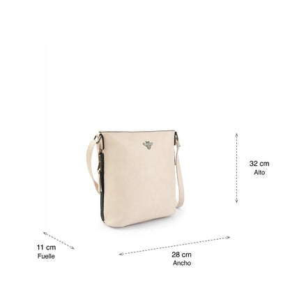 Medium ecru white abeille shoulder bag