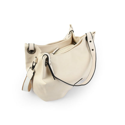 amphora silke cartera dos asas tres divisiones blanco crudo
