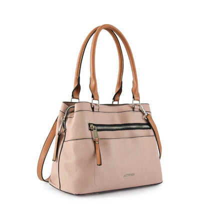 Wallet Two Handles Three divisions Medium Fabi Old Pink