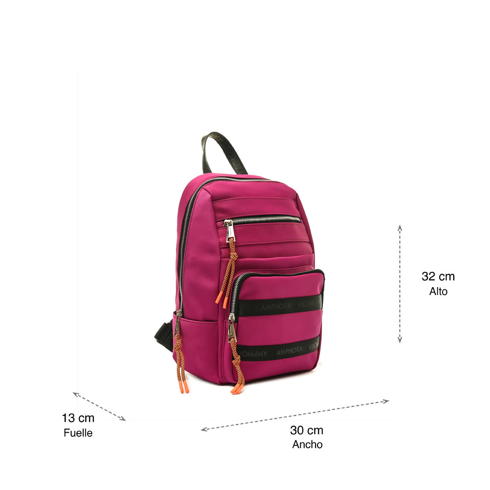 Medium backpack with fuchsia