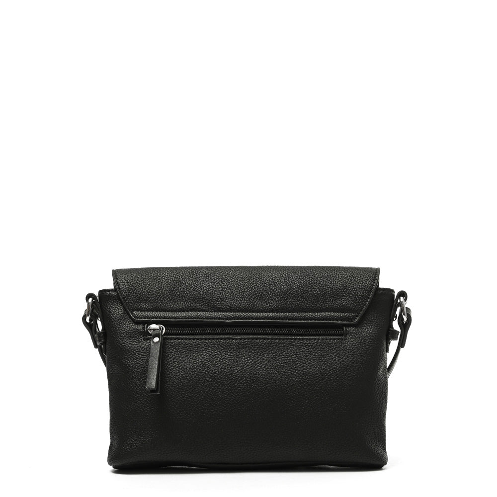 amphora cette cartera bandolera con tapa pequeña negro