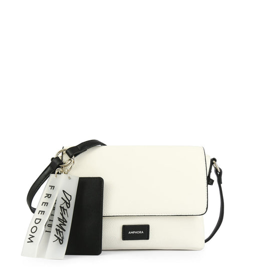 amphora cette cartera bandolera con tapa pequeña blanco crudo