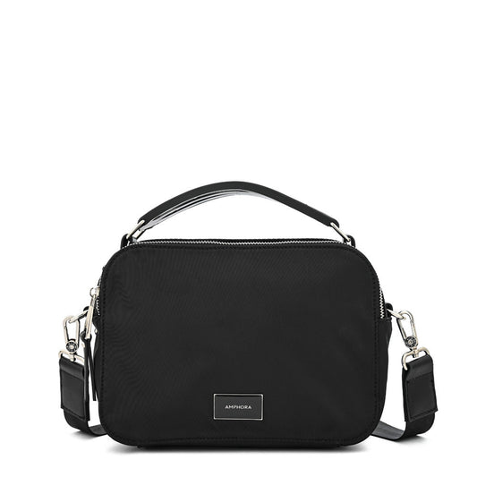 Medium lucian black textured crossbody wallet