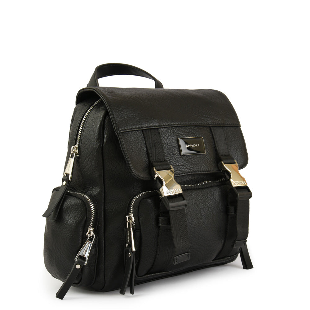 amphora dita mochila con tapa mediana negro