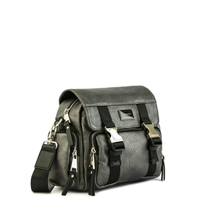 Medium dark silver dita crossbody wallet