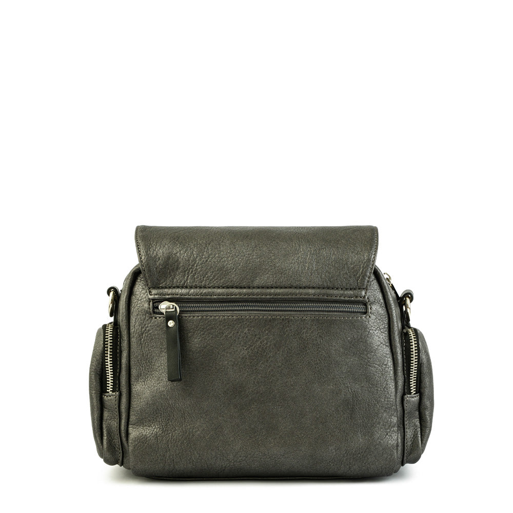 Medium dark silver dita crossbody wallet