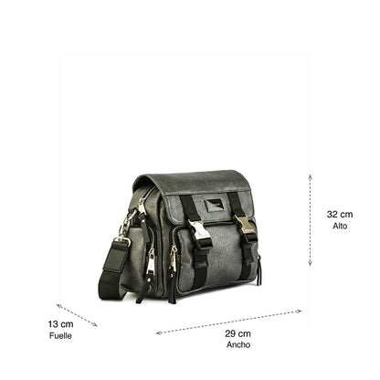 Medium dark silver dita crossbody wallet