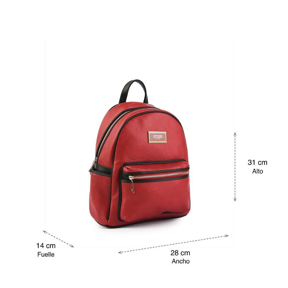 Dark red Ziva medium backpack