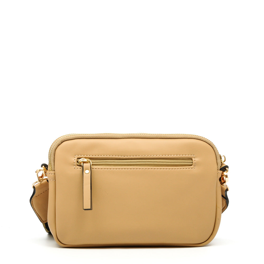 Small beige cyril crossbody wallet