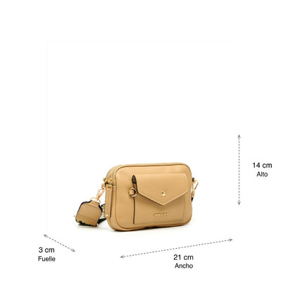 Small beige cyril crossbody wallet