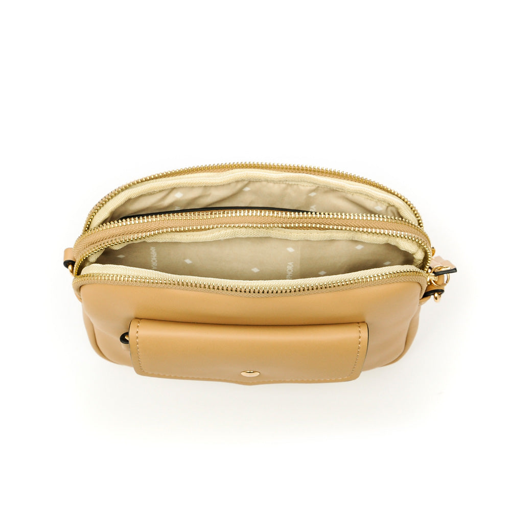 Small beige cyril crossbody wallet