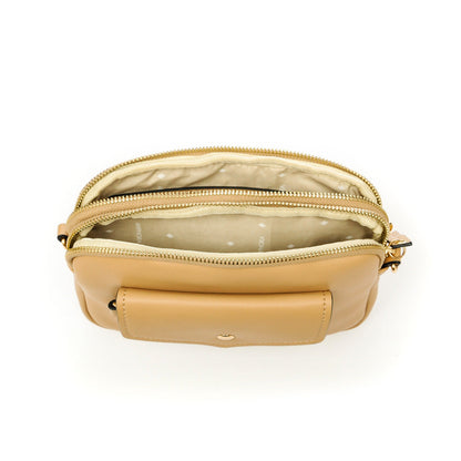 Small beige cyril crossbody wallet