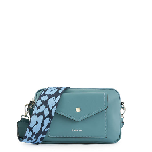 Small Petrol Cyril Crossbody Wallet