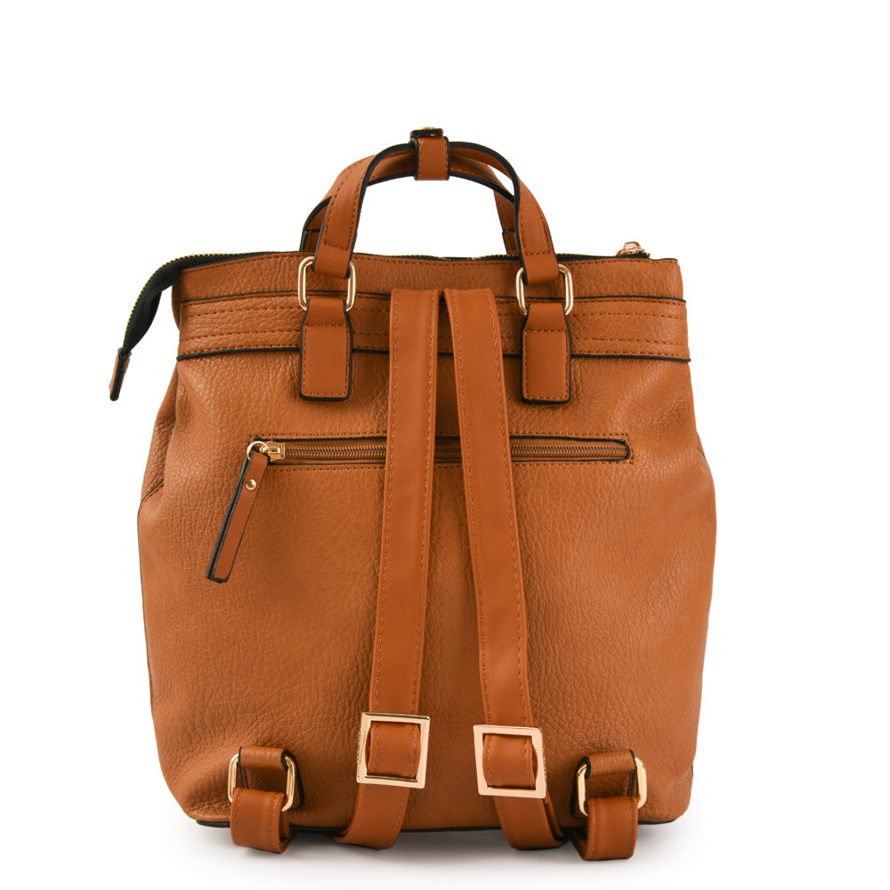 Astrid brown backpack with medium lid