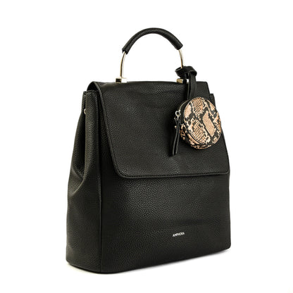 Benita Black Medium Lid Backpack