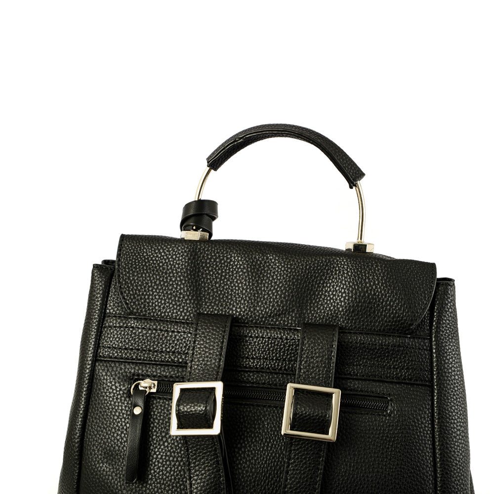 Benita Black Medium Lid Backpack