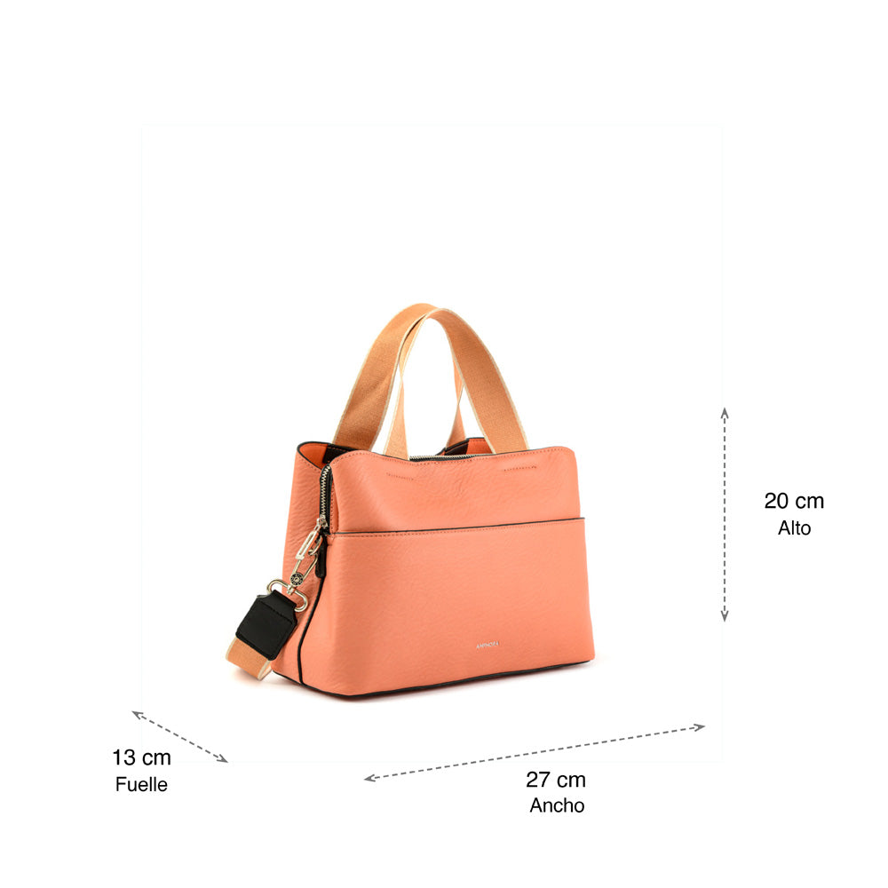 Wallet Two Handles Three divisions Small Berdine Coral