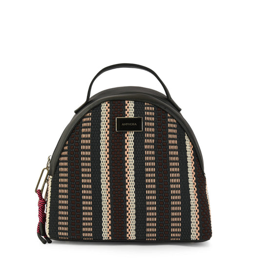 Small black white backpack