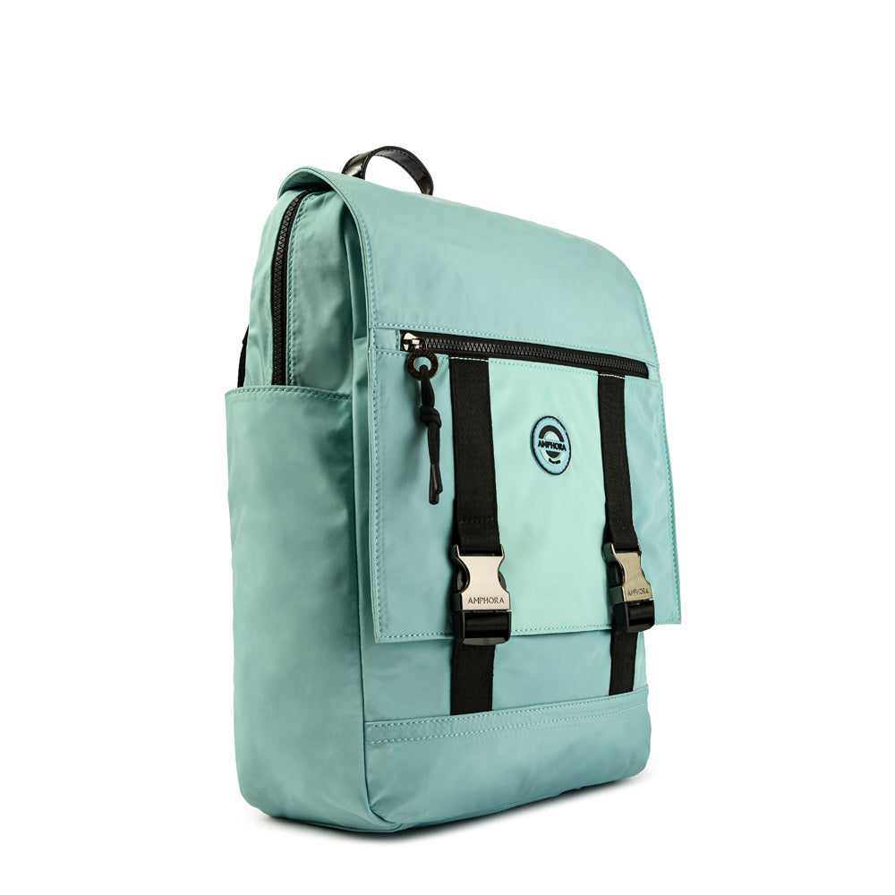 Brett backpack with large notebook holder, aqua green