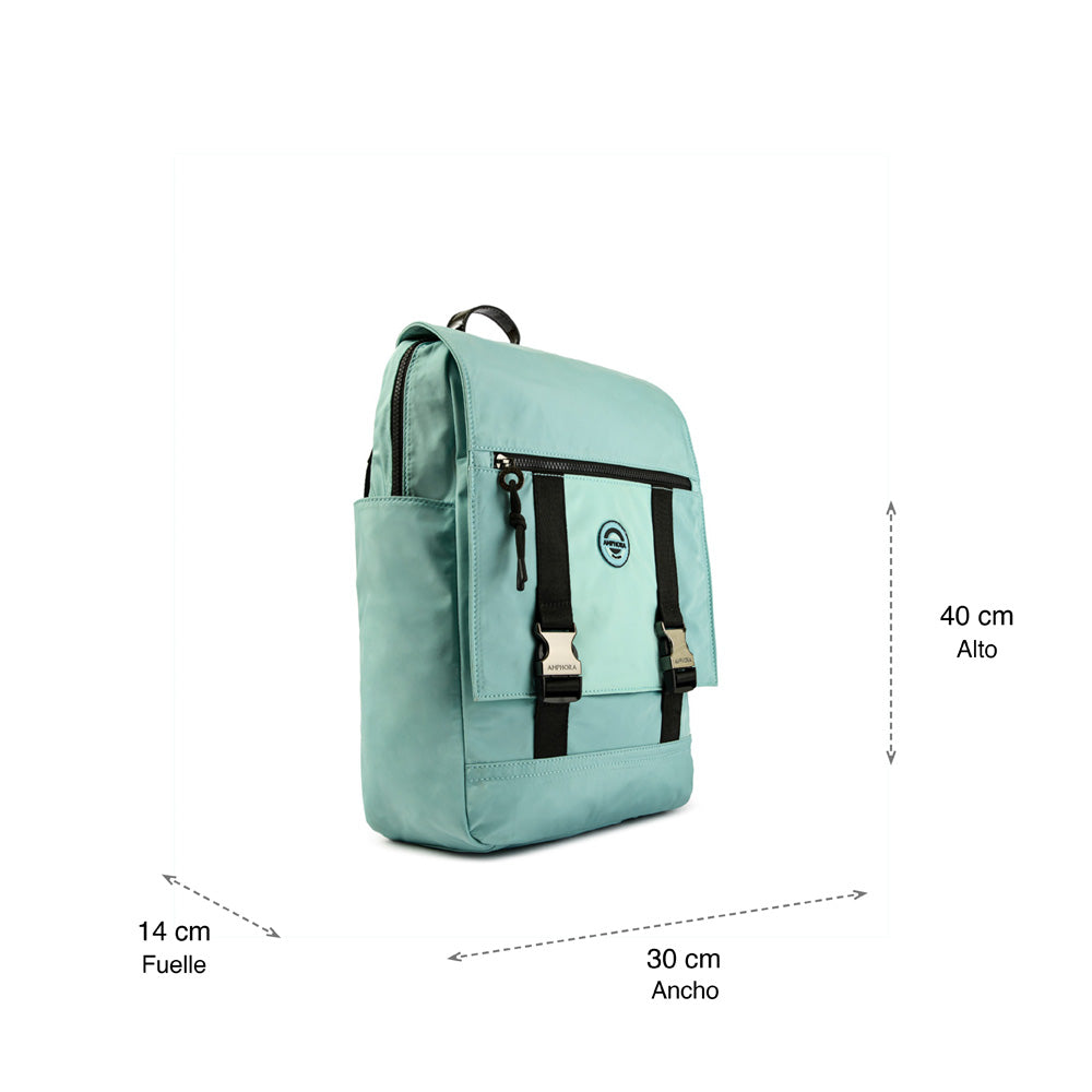 Brett backpack with large notebook holder, aqua green