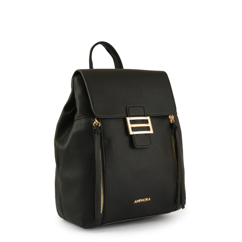 Black Calysta Medium Lid Backpack