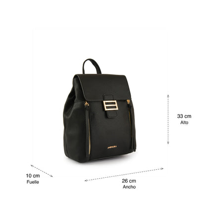 Black Calysta Medium Lid Backpack