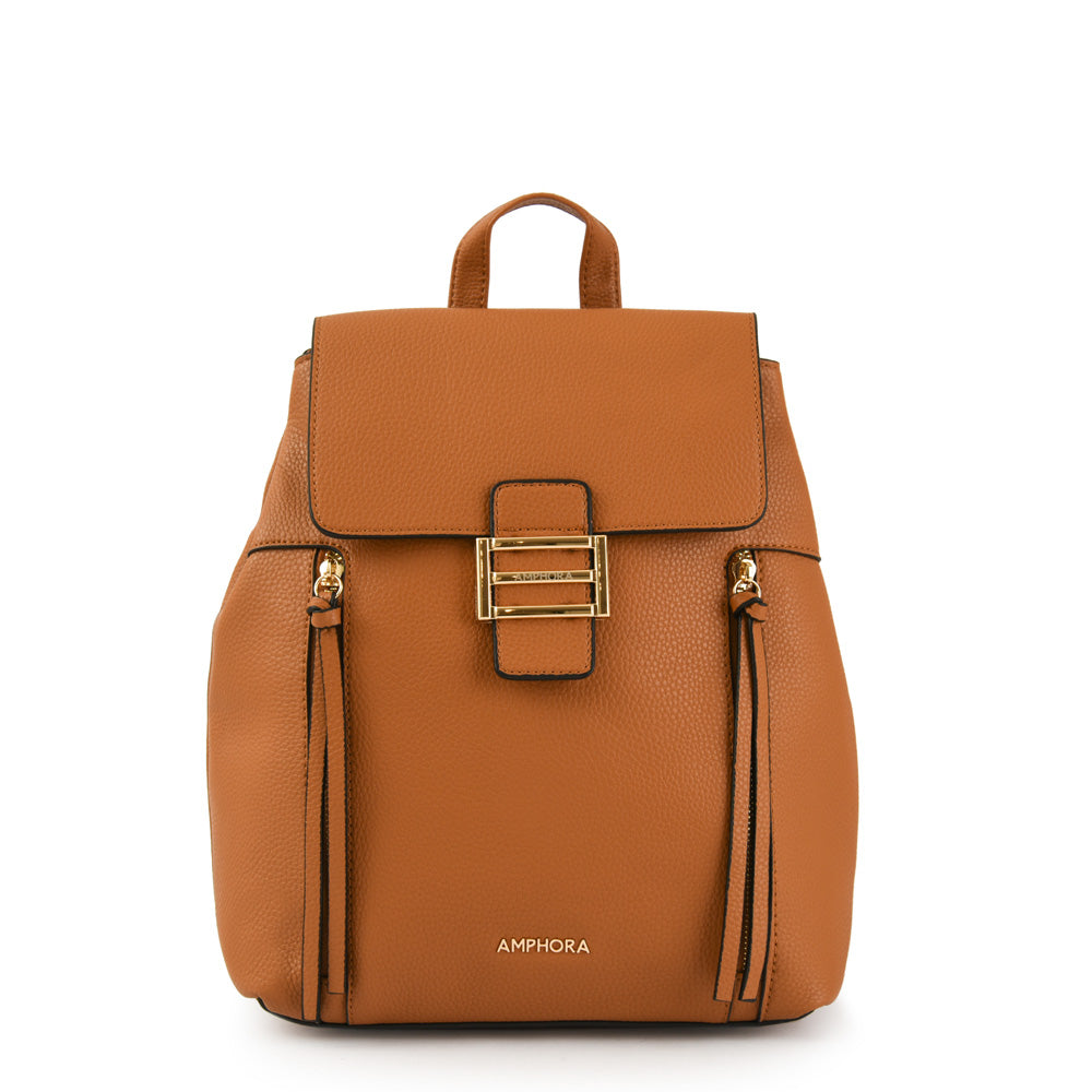 Calysta Brown Medium Lid Backpack