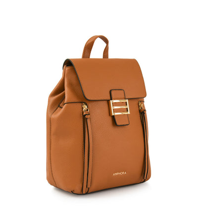 Calysta Brown Medium Lid Backpack