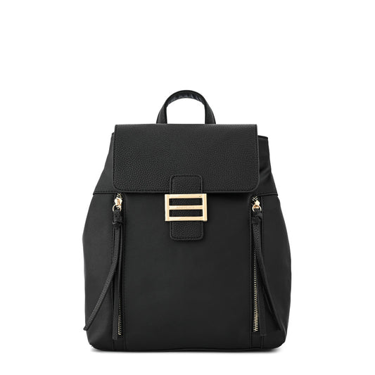 Large textured black calysta backpack