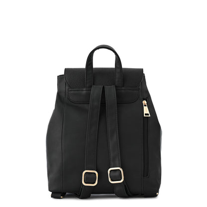 Large textured black calysta backpack