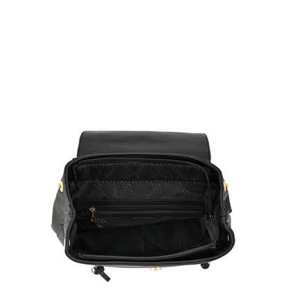 Large textured black calysta backpack