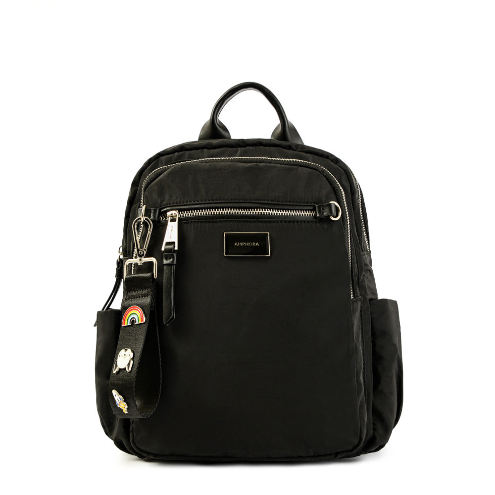 Charlene Black Medium Backpack