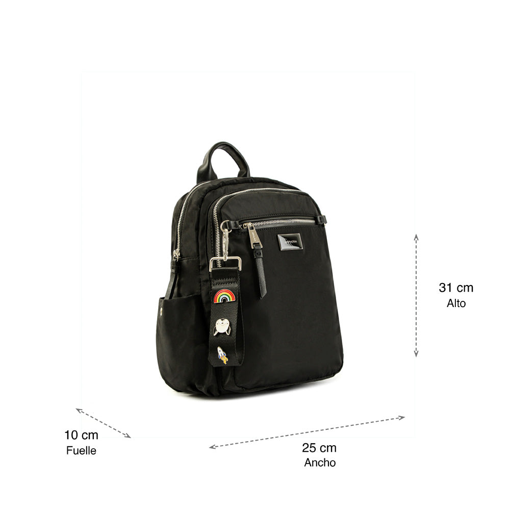 Charlene Black Medium Backpack