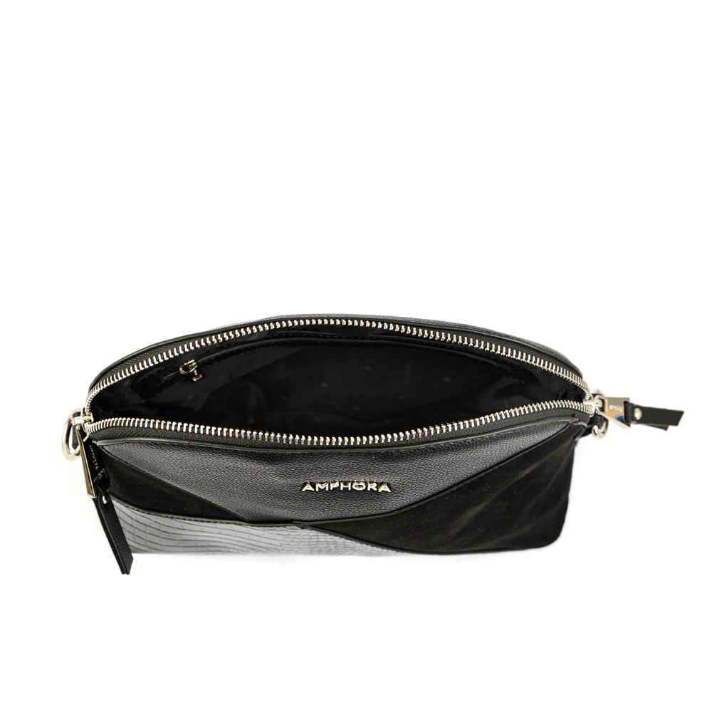 Small black corinne crossbody bag