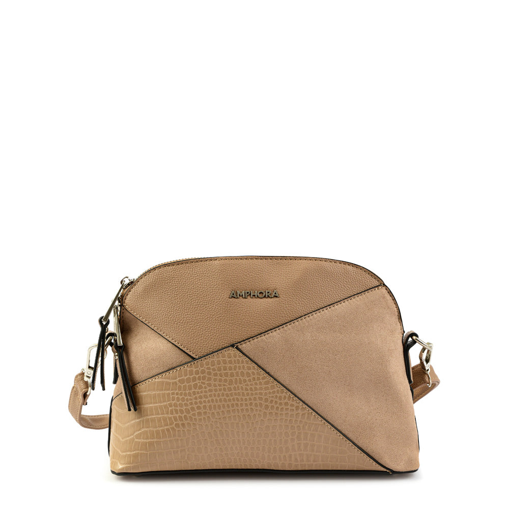 Corinne taupe small crossbody wallet