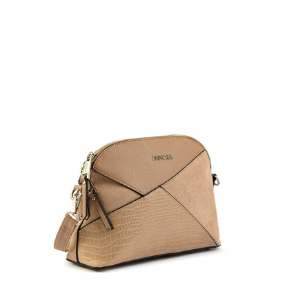 Corinne taupe small crossbody wallet