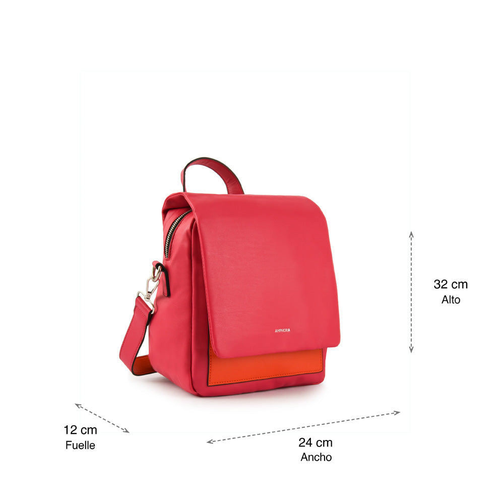 Arieli backpack with medium fuchsia lid