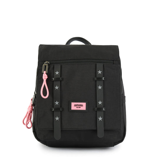 Backpack with large black breda lid