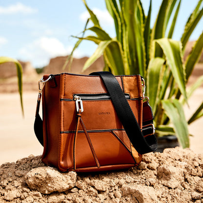 Small Urica Brown Crossbody Wallet