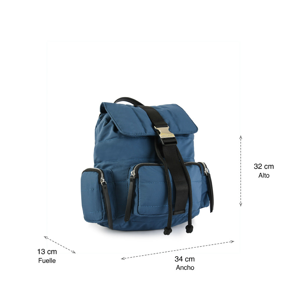 Abel blue medium lid backpack