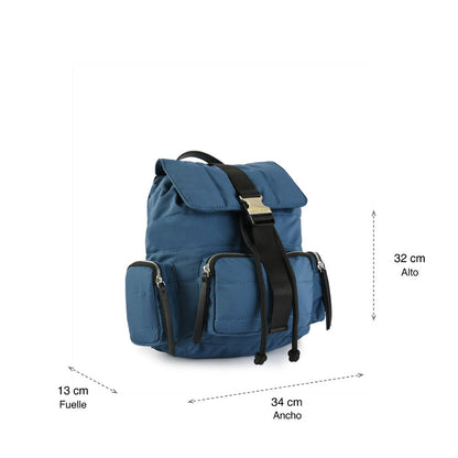 Abel blue medium lid backpack