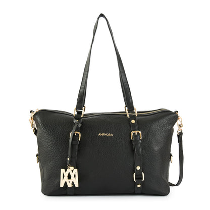 Neryza large black two-handle wallet