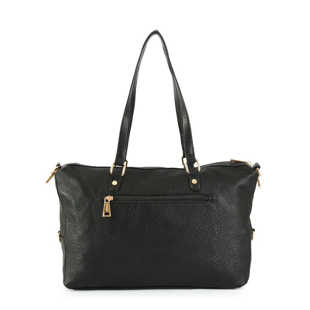 Neryza large black two-handle wallet