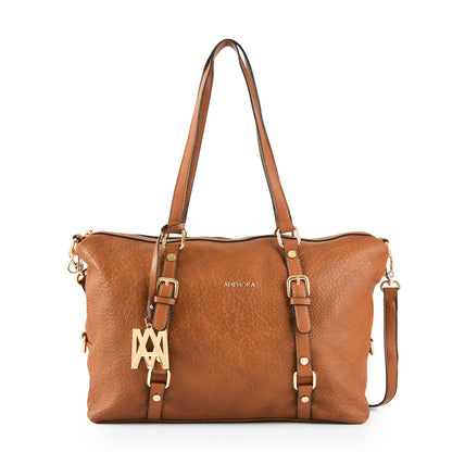 Neryza large brown two-handle wallet