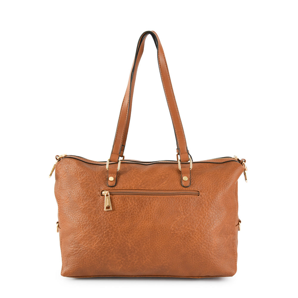 Neryza large brown two-handle wallet