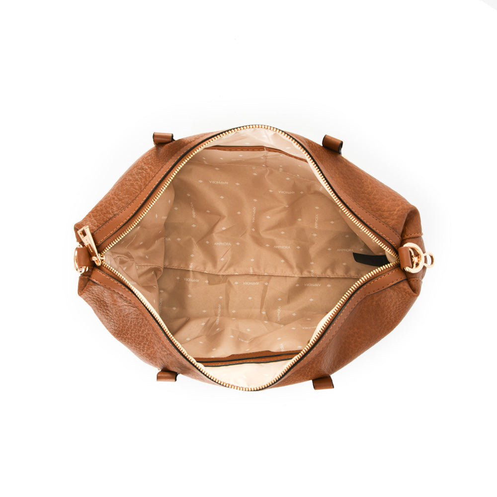 Neryza large brown two-handle wallet