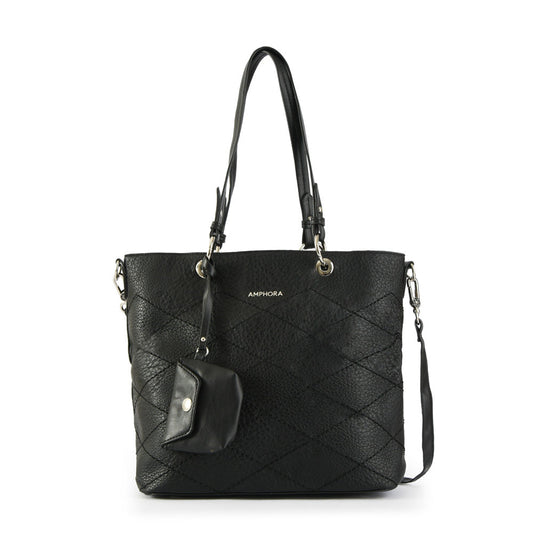 Medium black uranite two-handle wallet