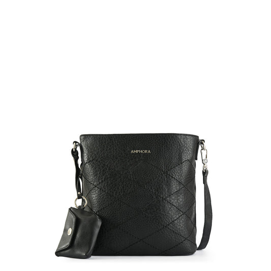 Medium black uranite crossbody wallet