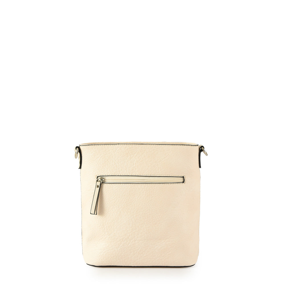 Medium raw white uranite shoulder bag